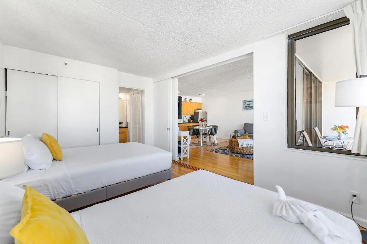 Aloha Getaway, Ocean View Condo Near Waikiki Beach With Free Parking Honolulu 0*,